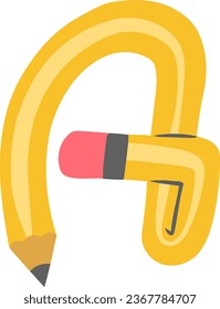 an alphabet with a flexible pencil theme
