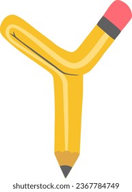 an alphabet with a flexible pencil theme