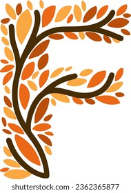 an alphabet with a flora leaf theme