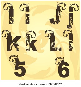 alphabet floral decorative set