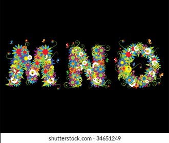 Alphabet, floral design. See also letters in my gallery