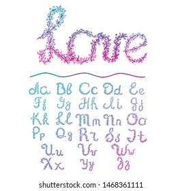 alphabet floral letters element  vector art