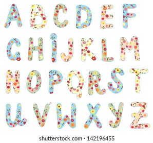Alphabet floral set - cute design