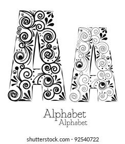 Alphabet - floral - Vector