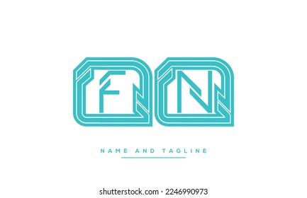 Alphabet FN or NF illustration monogram vector logo template