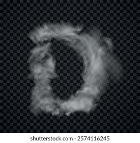 Alphabet of fog and clouds. Letters of smoke. Smoke Letter 