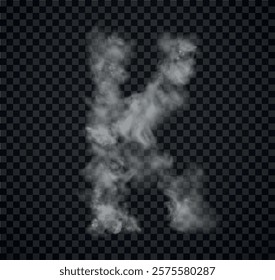 Alphabet of fog and clouds. Letters of smoke. Smoke Letter 