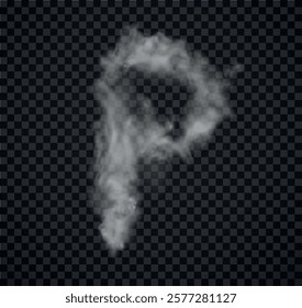 Alphabet of fog and clouds. Letters of smoke. Smoke Letter 