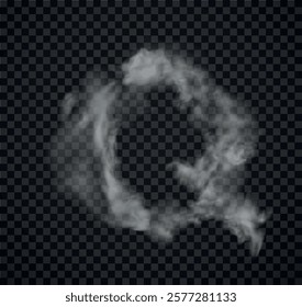 Alphabet of fog and clouds. Letters of smoke. Smoke Letter 