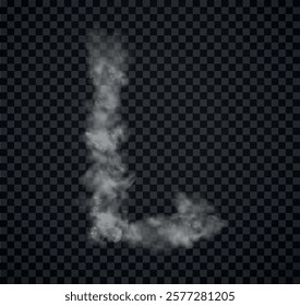 Alphabet of fog and clouds. Letters of smoke. Smoke Letter 