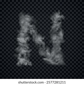 Alphabet of fog and clouds. Letters of smoke. Smoke Letter 