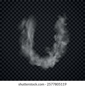 Alphabet of fog and clouds. Letters of smoke. Smoke Letter 