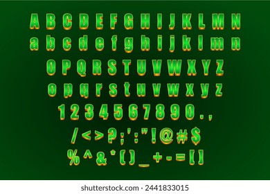 alphabet font 3d style vector