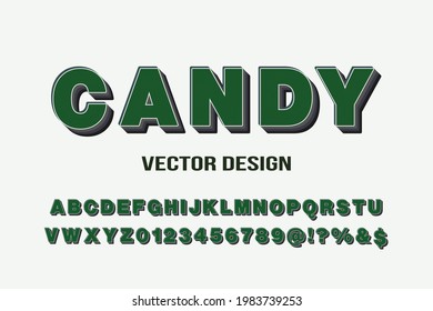 alphabet font, classic lettering,  green style background,  typeface vector