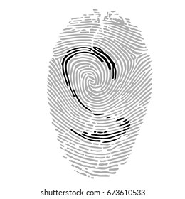 Alphabet Font Fingerprint. Letter 