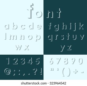 Alphabet. Font with the illusion of convexity. Vector.