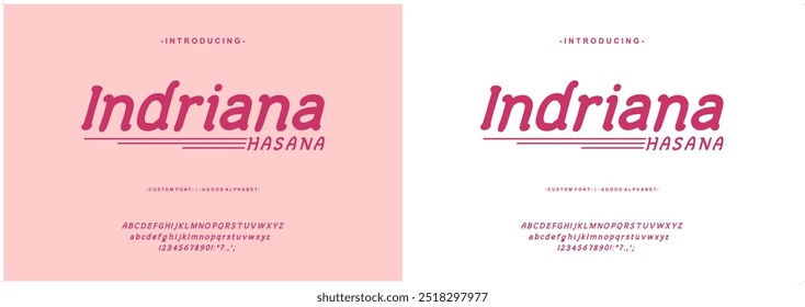 Alphabet Font Indriana Hasana typeface font script style  lettering stylish Uppercase, Lowercase, and Number. 
Font hand-drawing Vector illustration lettering stylish  