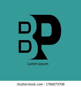alphabet font initials a combination of letters B and P, Can be used for logos, initials name / company name