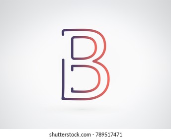 Alphabet font letter B vector, Modern dynamic flat design with brilliant colorful gradient smooth color for your unique elements design ; logo, corporate identity, application, creative poster & more