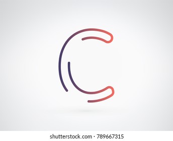 Alphabet font letter C vector, Modern dynamic flat design with brilliant colorful gradient smooth color for your unique elements design ; logo, corporate id