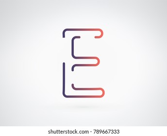 Alphabet font letter E vector, Modern dynamic flat design with brilliant colorful gradient smooth color for your unique elements design ; logo, corporate id