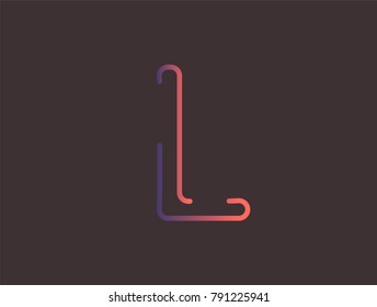 Alphabet font letter L vector, Modern dynamic flat design with brilliant colorful gradient smooth color for your unique elements design ; logo, corporate identity, application, creative poster & more