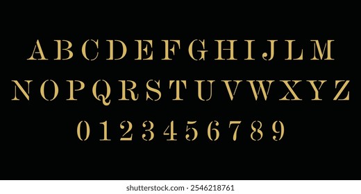 alphabet font and letter number font logo design vector