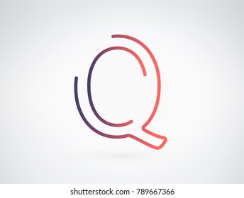Alphabet font letter Q vector, Modern dynamic flat design with brilliant colorful gradient smooth color for your unique elements design ; logo, corporate id