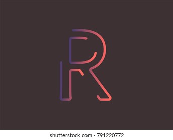 Alphabet font letter R vector, Modern dynamic flat design with brilliant colorful gradient smooth color for your unique elements design ; logo, corporate identity, application, creative poster & more