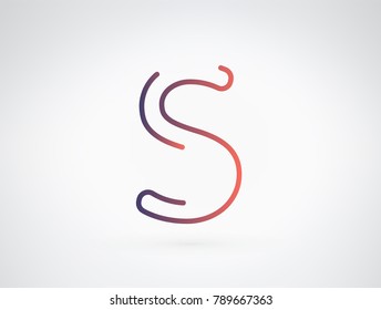 Alphabet font letter S vector, Modern dynamic flat design with brilliant colorful gradient smooth color for your unique elements design ; logo, corporate identity, application, creative poster & more