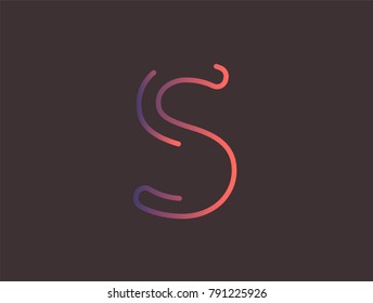 Alphabet font letter S vector, Modern dynamic flat design with brilliant colorful gradient smooth color for your unique elements design ; logo, corporate identity, application, creative poster & more