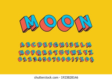 alphabet font,  letters and numbers and orange style, typography vector
