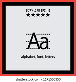 alphabet, font, letters  vector icon