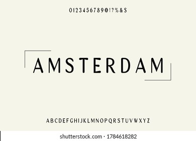 alphabet font, minimal vector, typography design, black and white background, letters and numbers