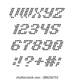 Alphabet font and numbers from dots