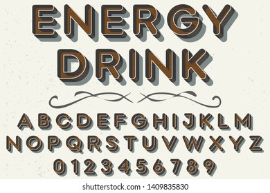 alphabet Font Script Typeface handcrafted handwritten vector label design old style.Shadow Effect.vintage Hand Drawn.Retro Typography.Vector Illustration.