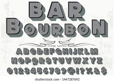 alphabet Font Script Typeface handcrafted handwritten vector label design old style.Shadow Effect.vintage Hand Drawn.Retro Typography.Vector Illustration.