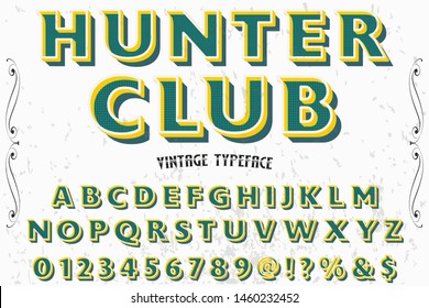 alphabet Font Script Typeface handcrafted handwritten vector label design old style.Shadow Effect.vintage Hand Drawn.Retro Typography.Vector Illustration.
