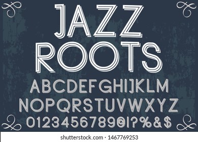 alphabet Font Script Typeface handcrafted handwritten vector label design old style.Shadow Effect.vintage Hand Drawn.Retro Typography.Vector Illustration.
