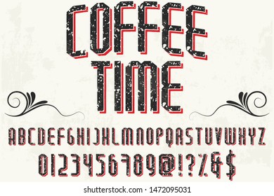 alphabet Font Script Typeface handcrafted handwritten vector label design old style.Shadow Effect.vintage Hand Drawn.Retro Typography.Vector Illustration.

