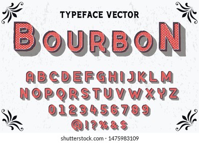 alphabet Font Script Typeface handcrafted handwritten vector label design old style.Shadow Effect.vintage Hand Drawn.Retro Typography.Vector Illustration.
