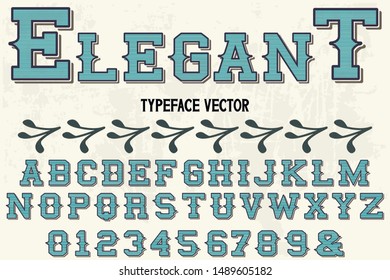 alphabet Font Script Typeface handcrafted handwritten vector label design old style.Shadow Effect.vintage Hand Drawn.Retro Typography.Vector Illustration.