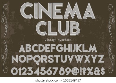 alphabet Font Script Typeface handcrafted handwritten vector label design old style.Shadow Effect.vintage Hand Drawn.Retro Typography.Vector Illustration.
