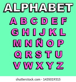 Alphabet Font Slogan Print Vector Stock Vector (Royalty Free ...