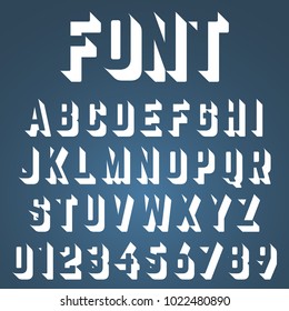 Alphabet font template. Set of letters and numbers incomplete design. Vector illustration.