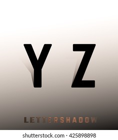Alphabet font template. Set of letters Y, Z logo or icon. Vector illustration.