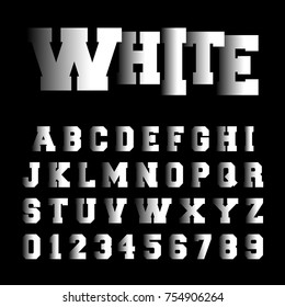 Alphabet font template. Set of letters and numbers hidden design. Vector illustration.
