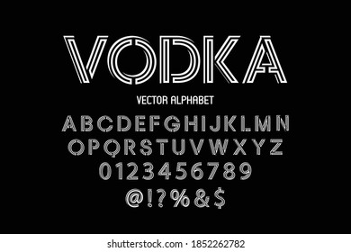 alphabet font, typeface design, black and  white style