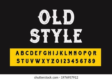 alphabet font, typeface design, black and orange vector background