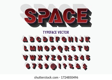 alphabet font, typeface vector, classic lettering, retro typeface white style background